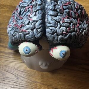 2000 Disguise Inc brain with eyes holloween costume cap hat Vtg macabre